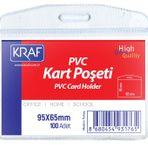 KRAF KART POŞETİ PVC 95x65mm YATAY 100 LÜ