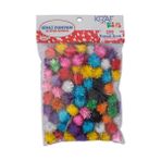Kraf Kids Glitter Simli Ponpon 2 cm 100'lü Renkli Pompom Çeşitleri ile Eğlenceli Sanat Malzemesi