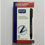 Kraf Permanent Marker Kalemi, Yeşil, Silgili, Suya Dayanıklı, S Uç, CD/DVD/Cam/Plastik/Metal için, 12'li Paket