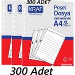 Kraf Poşet Dosya Şeffaf A4 300 Lü 1002 Xl
