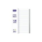 Kraf Seperatör, 1 - 20 Rakam, Klasör Içi Ayraç, Düzenleyici - Beyaz - 1-20