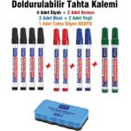Kraf Yazı Tahtası Kalemi 10'lu Set Karışık Renk Standart Boy Doldurulabilir Uçlu