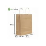 Kraft Çanta Hediyelik Kağıt Çanta 19x9x23 cm Doğal Kahverengi 25' li
