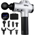 Kraft Hart X3PRO Masaj Tabancası 24V Spor 30 Hız Vurmalı Süper Sessiz Fırçasız Motor,gümüş