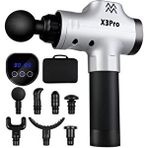 Kraft hart X3pro Masaj Tabancası 24v Sporcu Masaj Aleti 7 Başlıklı 30 Hız Vurmalı Süper Sessiz Fırçasız Motor Gümüş Renk