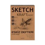 Kraft Kağıt A4 Eskiz Defteri 90 Gr. Spiralli 50 Yaprak Sketchbook