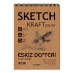 Kraft Kağıt A5 Eskiz Defteri 90 Gr. Spiralli 50 Yaprak Sketchbook