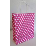 KRAFT KAĞIT ÇANTA FUŞYA PUANLI 18CM X 24CM - 1 ADET