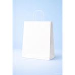 Kraft Kağıt Çanta İçten Saplı Baskısız 25x12x31 cm Doğal Beyaz – Dayanıklı Kağıt Alışveriş Çantası, Butik, Hediyelik, Paket Servis ve Mağaza Kullanımı İçin (100)