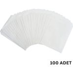Kraft Körüklü Beyaz Yağlı Kese, V Taban Butik Hediye Paketi, Ambalaj Kağıt Poşeti, 12X28CM, 100 Adet