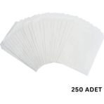 Kraft Körüklü Beyaz Yağlı Kese, V Taban Butik Hediye Paketi, Ambalaj Kağıt Poşeti, 250 Adet, 12X20CM