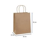 Kraft Ofis Burgu Saplı Çanta 32 Cm X 12 Cm X 41 Cm ( 250 Adet ) ( Kağıt Poşet Çanta )