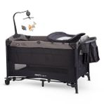 Kraft Tiger Anne Yanı Park Yatak, Emniyet Kemerli Bağlantı, Sallanabilir ve Alt Değiştirme Üniteli, 0-15 kg, 70 x 120 cm, Açık Gri - Light Grey