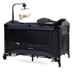 Kraft Tiger Anne Yanı Park Yatak, Emniyet Kemerli Bağlantı, Sallanabilir ve Alt Değiştirme Üniteli, 0-15 kg, 70 x 120 cm, Koyu Gri - Dark Gray