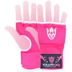 Kraftking boks iç eldivenleri bilek kayışlı sarar, iç kavrama antrenman eldivenleri (L, pembe)