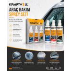 Kraftvoll 3'Lü Araç Bakım Seti Yağmur Kaydırıcı+Buğu Önleyici+Buz Çözücü