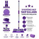 Krafz Home Mandallı Mop – Teleskopik Saplı Yer Temizlik Mopu, Fayans, Seramik, Duvar ve Cam Temizliği için, İstediğin Bezi Tak Kullan Sistemi, +1 Yedek Bez Hediyeli