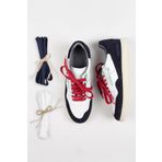 Krahe Artemis Erkek Hakiki Deri Eskitme El Boyamalı Bağcık Ve İki Yedek Bağcıklı Beyaz-Laci Sneakers