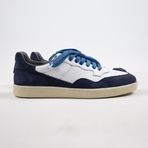 Krahe Artemis Erkek Hakiki Deri Eskitme El Boyamalı Bağcık Ve İki Yedek Bağcıklı Beyaz-Mavi Sneakers Beyaz-Mavi 42