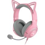 Kraken Kitty V2 - Kablolu Rgb Kulaklık Kedi Kulaklı (Reaktif Akış Aydınlatması, Razer Hyperclear Mikro, Triforce 40 mm Sürücü, 7.1 Surround Ses) Kuvars