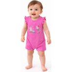 Kral Bebe Kız Bebek Pembe Tulum – Fırfır Kollu Ayıcıklı Yazlık Tulum - 00406 Pembe - 6 Ay