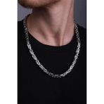 Kral Model Erkek Çelik Zincir Kolye Erkeğe Sevgiliye Hediye ck11t (Beyaz)