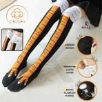 Kral Socks 1 Çift Diz Üstü Tavuk Bacağı Desenli Çorap - 36 - 40 - Asorti