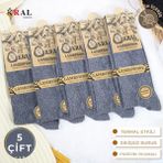 Kral Socks 5 Çift Erkek Termal Lambswool Yün Çorap - Dore - 40 - 44