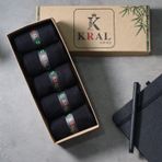 Kral Socks Bambu Erkek Çorap Klasik Soket Düz Uzun Yazlık Dikişsiz 5'li Kutulu Premium Set