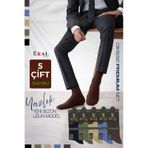 Kral Socks Bambu Erkek Soket Düz Uzun Çorap Klasik Yazlık Dikişsiz 5'li Çift Çok Renkli