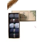 KRAL SOCKS Erkek Bambu Düz Uzun Klasik Yazlık Dikişsiz Çorap 5'li Premium Set 40-44