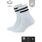 Kral Socks Erkek - Kadın Çizgili Kolej Tenis Çorabı Pamuklu Terletmez Çorap - 40 - 44 - Beyaz