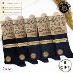 Kral Socks Erkek Kışlık Termal Etkili (5'li Paket) Lambswool Kuzu Yün Çorap - 40 - 44 - Siyah - Renkli