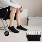Kral Socks Erkek Snikers (6 Çift) Bambu Dikişsiz Hassas Dokuma Terletmez Bambu Çorap - 40 - 44 - Siyah