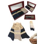 KRAL SOCKS Hediye Kutulu Erkek (3 Çift) Kaliteli Yünlü Kışlık Lambswool Parfümlü Termal Etkili Yün Çorap