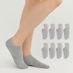 Kral Socks Kadın - Erkek (8 Li - 8 Çift) Pamuklu Terletmez Yazlık Görünmez Çorap Seti - 36 - 40 - Gri