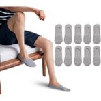 Kral Socks Kadın - Erkek Düz Desen (10 Çift) Pamuklu Terletmez Babet Çorap - 36 - 40 - Gri