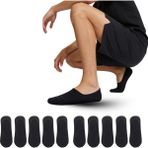 Kral Socks Kadın - Erkek Düz Desen (10 Çift) Pamuklu Terletmez Babet Çorap - 40 - 44 - Siyah