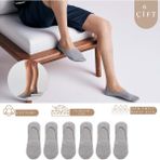 Kral Socks Kadın - Erkek Düz Desen (6 Çift) Pamuklu Terletmez Babet Çorap - Gri - 40 - 44