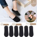 Kral Socks Kadın - Erkek Düz Desen (6 Çift) Pamuklu Terletmez Babet Çorap - Siyah - 36 - 40