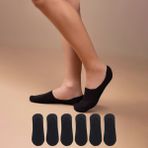 Kral Socks Kadın - Erkek Düz Desen (6 Çift) Pamuklu Terletmez Babet Çorap - Siyah - 40 - 44