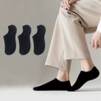 Kral Socks Kadın - Erkek - Unisex Düz Desen (3 Çift) Pamuklu 40-44 Beden Terletmez Görünmez Çorap - 40 - 44 - Siyah
