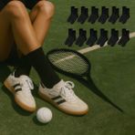 Kral Socks Unisex 12 Çift Pamuklu Tenis Spor Uzun Soket Boy Çorap - 36 - 40 - Siyah
