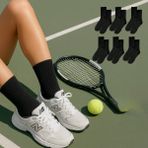 Kral Socks Unisex 6 Çift Pamuklu Tenis Spor Uzun Soket Boy Çorap - 40 - 44 - Siyah