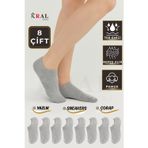 Kral Socks Unisex Düz Desen (8 Çift) Pamuklu Terletmez Yazlık Görünmez Çorap Seti