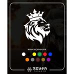 Kral Taçlı Aslan Sticker 17X17 Cm Beyaz