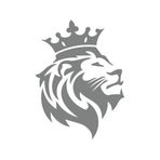 Kral Taçlı Aslan Sticker 17X17 Cm Gri
