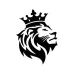 Kral Taçlı Aslan Sticker 17X17 Cm Siyah