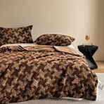 Kraliçe Boy Modern Lüks Kahverengi Flanel Battaniye - Ekstra Yumuşak Suni Tavşan Peluş Koltuk ve Kanepe için Kırlent Tüm Mevsim Konfor Yüksek Gram Ağırlık 200x230 cm Kadınlar için