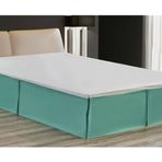 Kraliçe boyutu yatak eteği, makaron mavisi, yumuşak pileli nevresim takımı, kırışıklık ve solmaya dayanıklı kumaş, düşme 150 x 200 x 35 cm